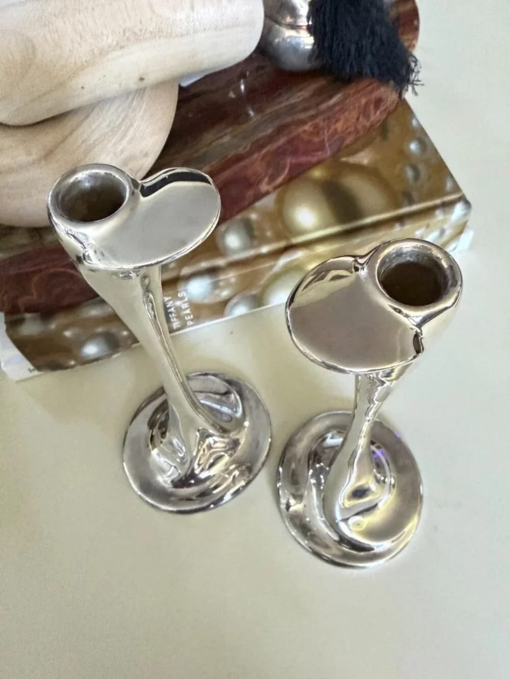 Set of 2 Tiffany & Co. Elsa Peretti Sterling Silver Bud Vase 7.5in 292g